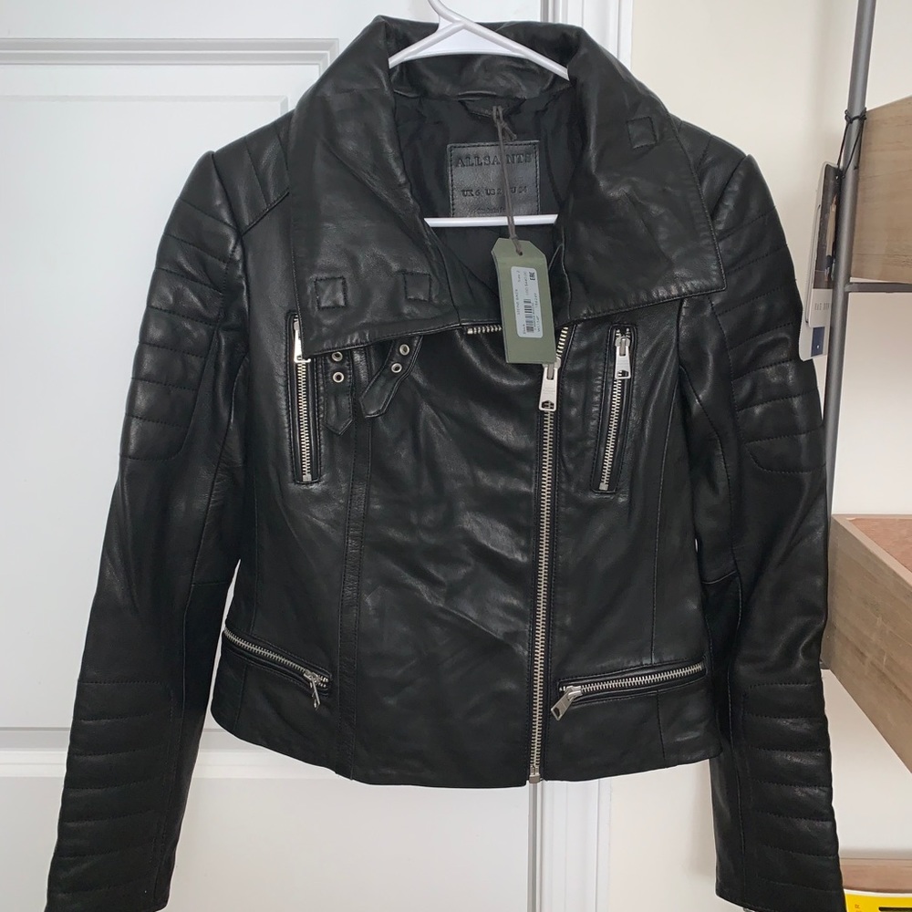 Brand NEW all saints leather jacket size 2